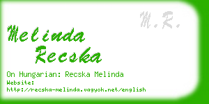 melinda recska business card